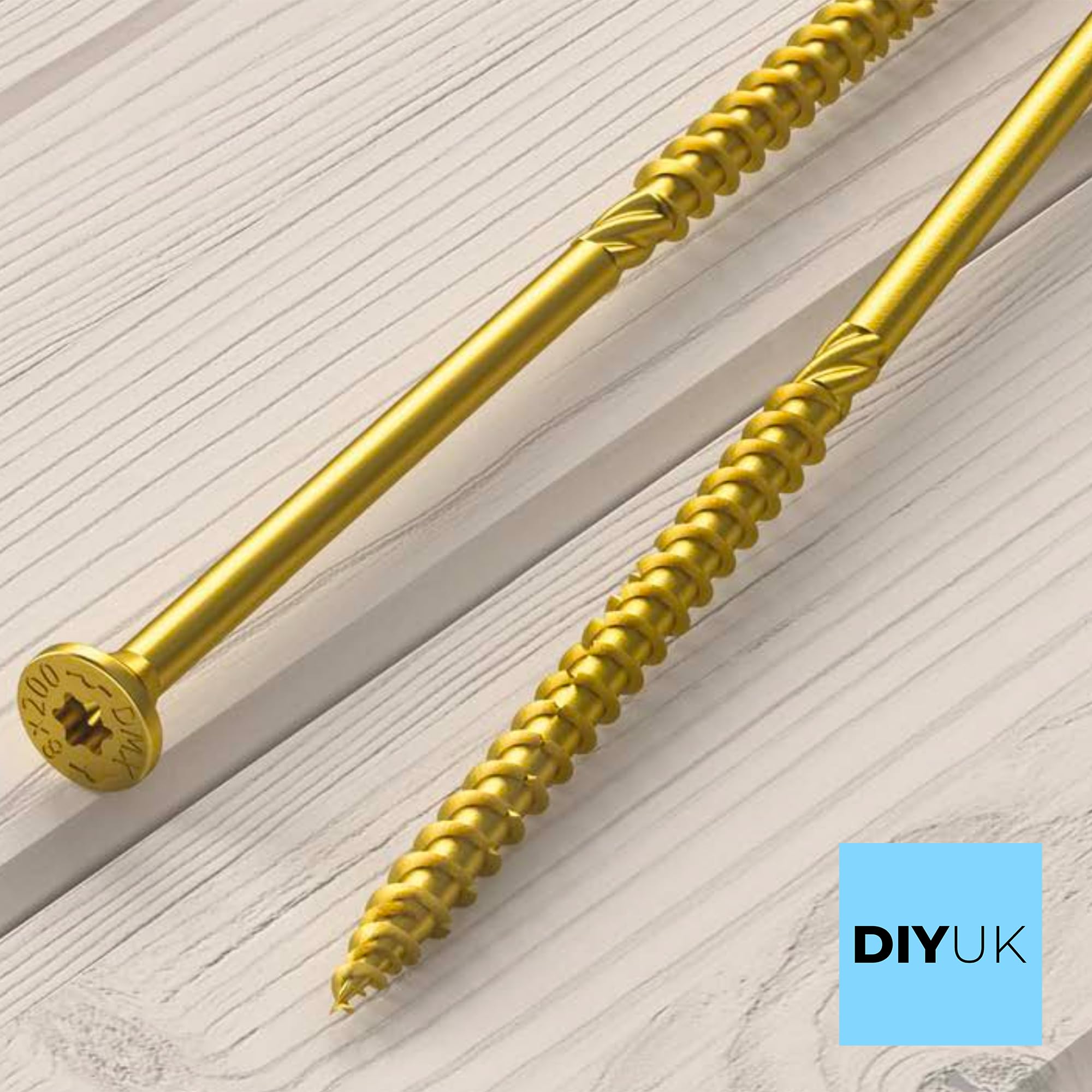Torx Yellow Wood Screws 100mm x 5.0mm (Pack of: 20) Countersunk High Performance Multi-Purpose TX Screw - Image 2