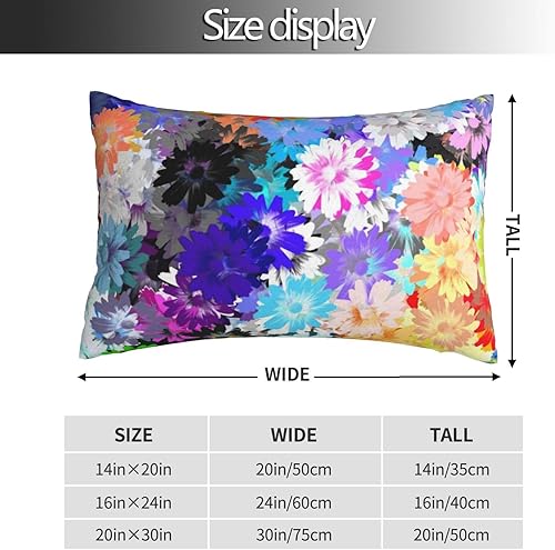 Miniatura 2 de BELSAV Hermosa funda de almohada de flores de 20 x 30 pulgadas, diseño estampado de Halloween, funda de almohada decorativa para interiores y