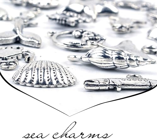 Miniatura 4 de BronaGrand 40 dijes mezclados de plata antigua para hacer pulseras y collares