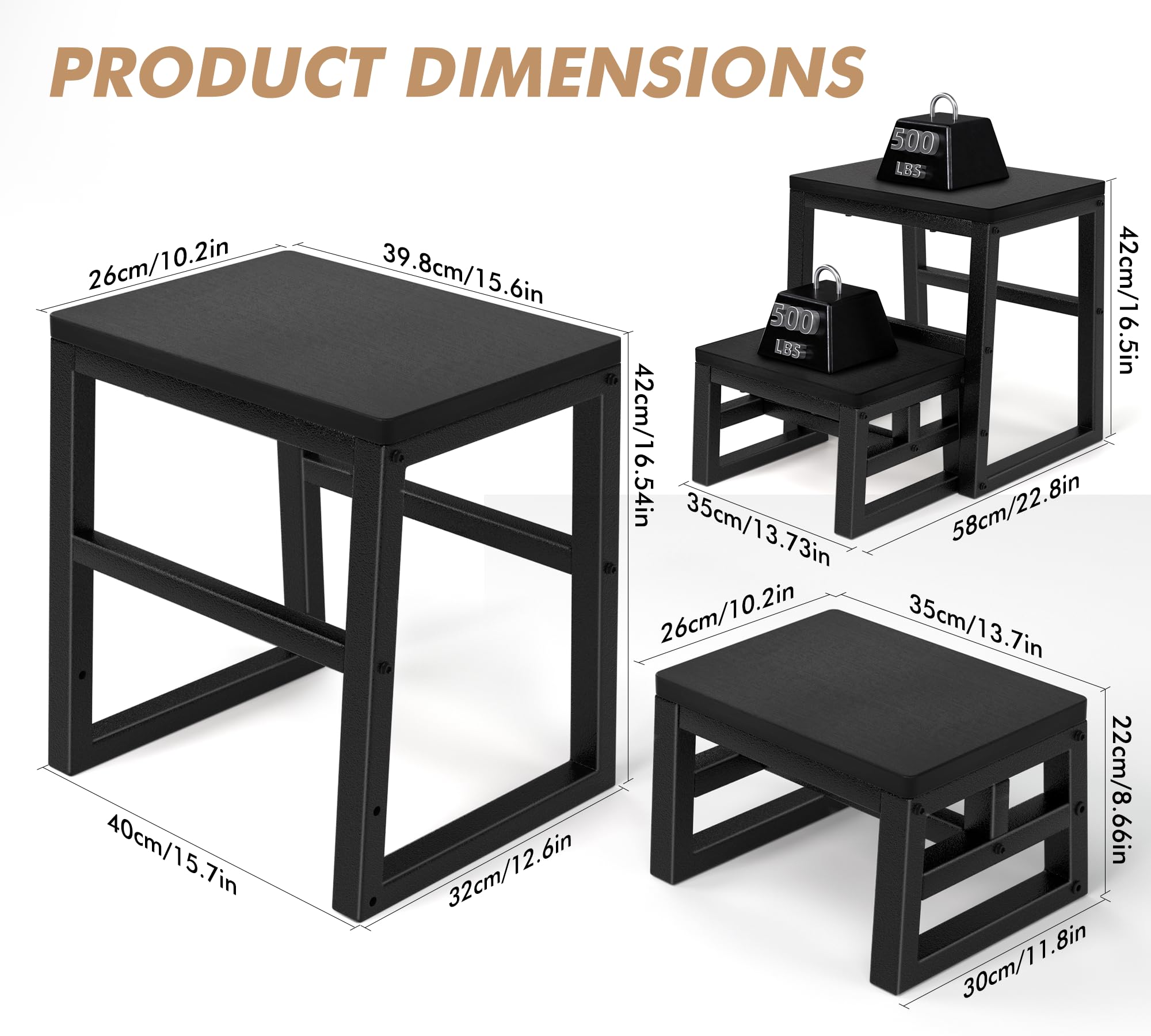 Taburete 3 en 1 impermeable de polietileno de alta densidad con pies antideslizantes para cocina y baño