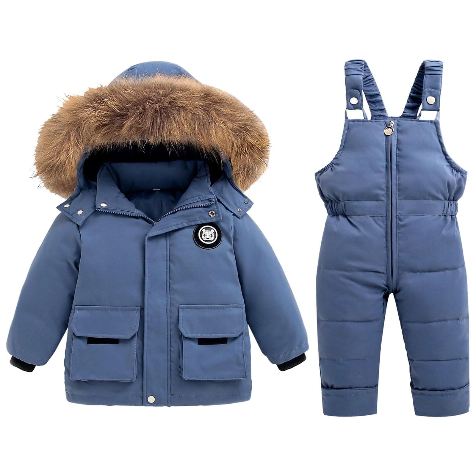 Generisch Niño Niño Invierno Niña Y Color Sólido Traje Nieve Pantalones Y Chaquetas Ropa Abrigo Bebé Ropa Conjunto Niñas