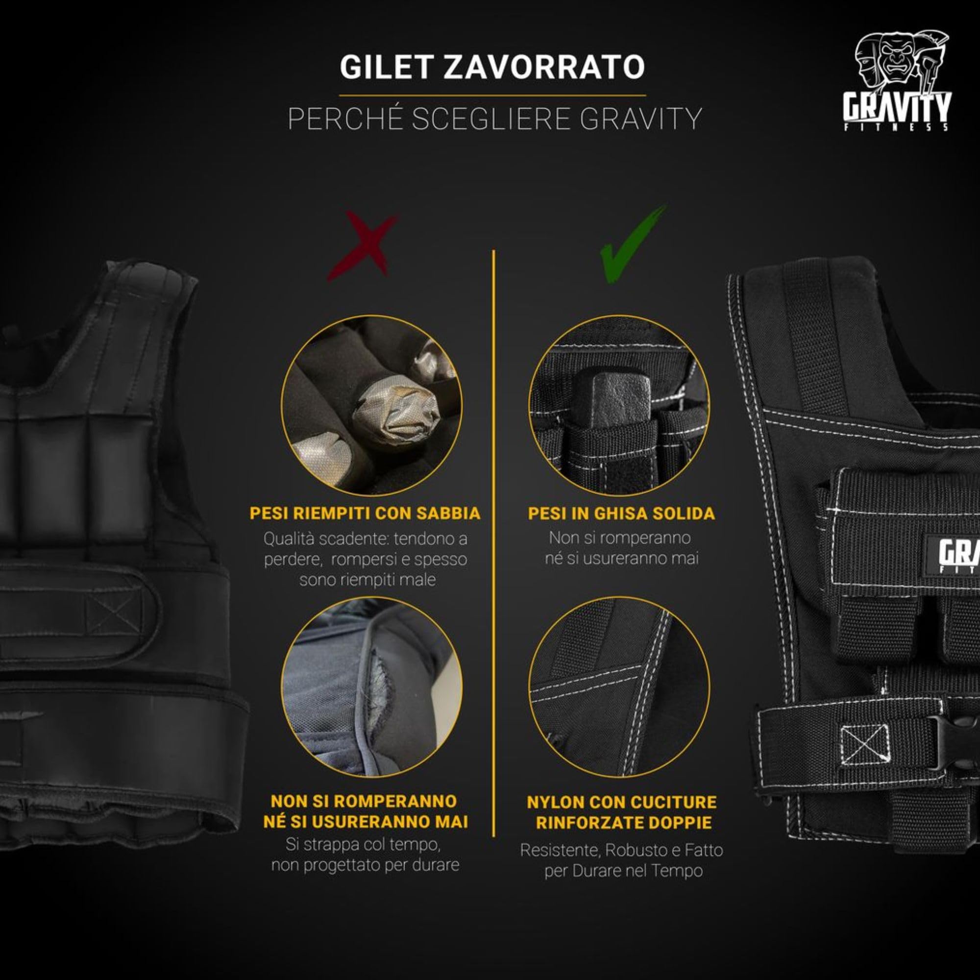 Gravity Fitness Weighted Vest - 15kg - 20kg - Fully Adjustable. Calisthenics, Crossfit, Strength Training, Home And Commercial Use.