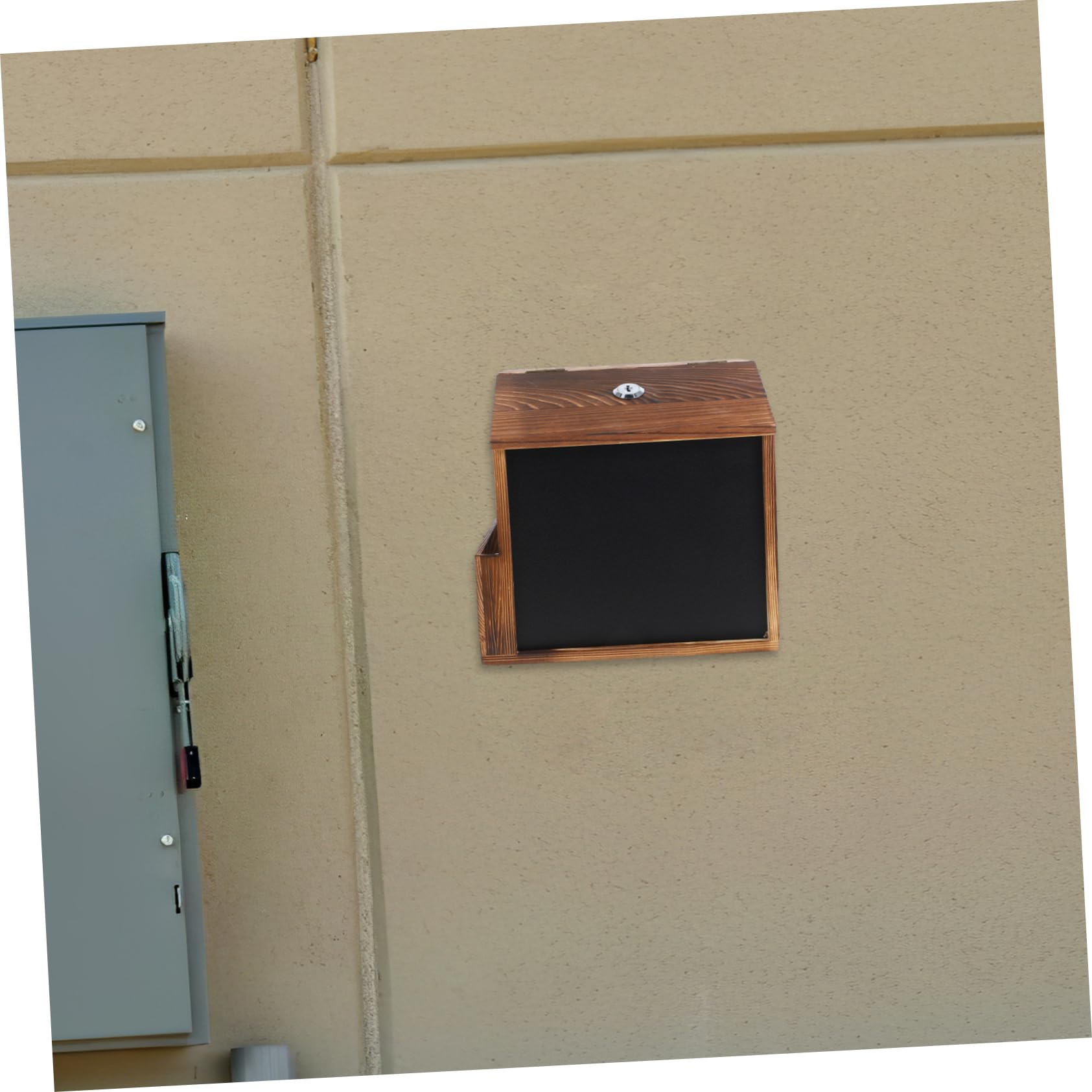 Sewroro Buzón de Sugerencias con Pizarra de Madera con Cerradura y Diseño para Montaje en Pared , Caja de Donaciones Segura Adecuado para Votación y Propinas en Restaurantes