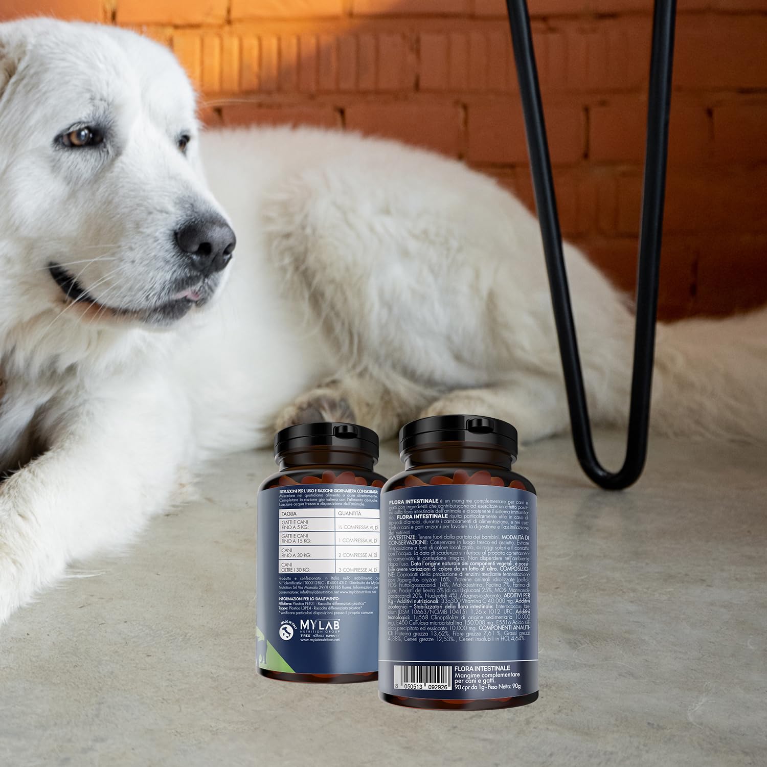 Suprapet Flora Intestinale Cani e Gatti 180 compresse - Fino a 6 Mesi di Fornitura, Con Fermenti Lattici, Probiotici, Vitamina C - Per Intestino e Flora Batterica