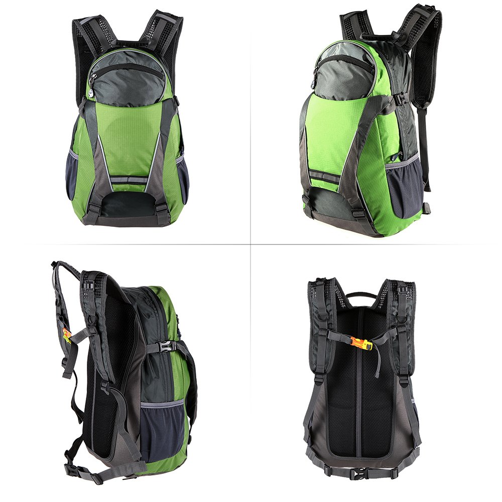Lixada Sac À Dos Réfléchissant Léger 18L USB Rechargeable Indicateur de Direction du Signal Lumineux sans Fil à Del pour Cyclisme Courir Marche Jogging (Vert noir)