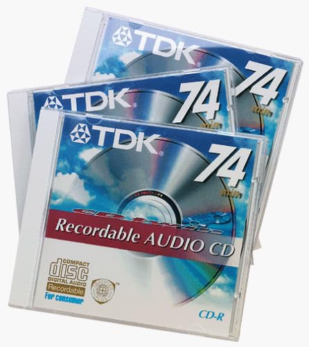 TDK CDR74TWNAXL3 Audio CD-R, 74 Minute (3-Pack with Jewel Cases)