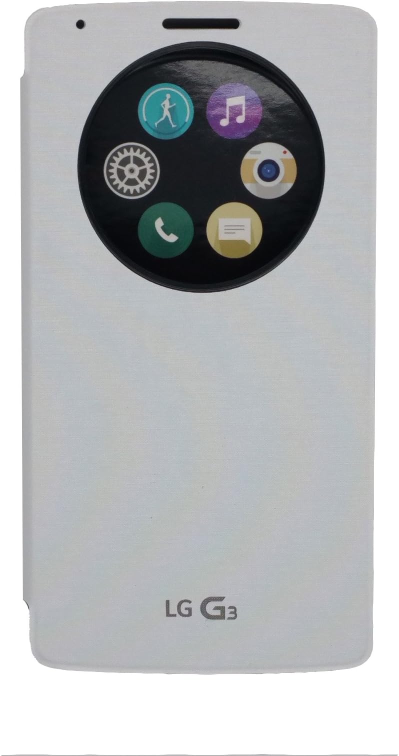 LG G3 Quick Circle Window Folio Case - Retail Packaging - White
