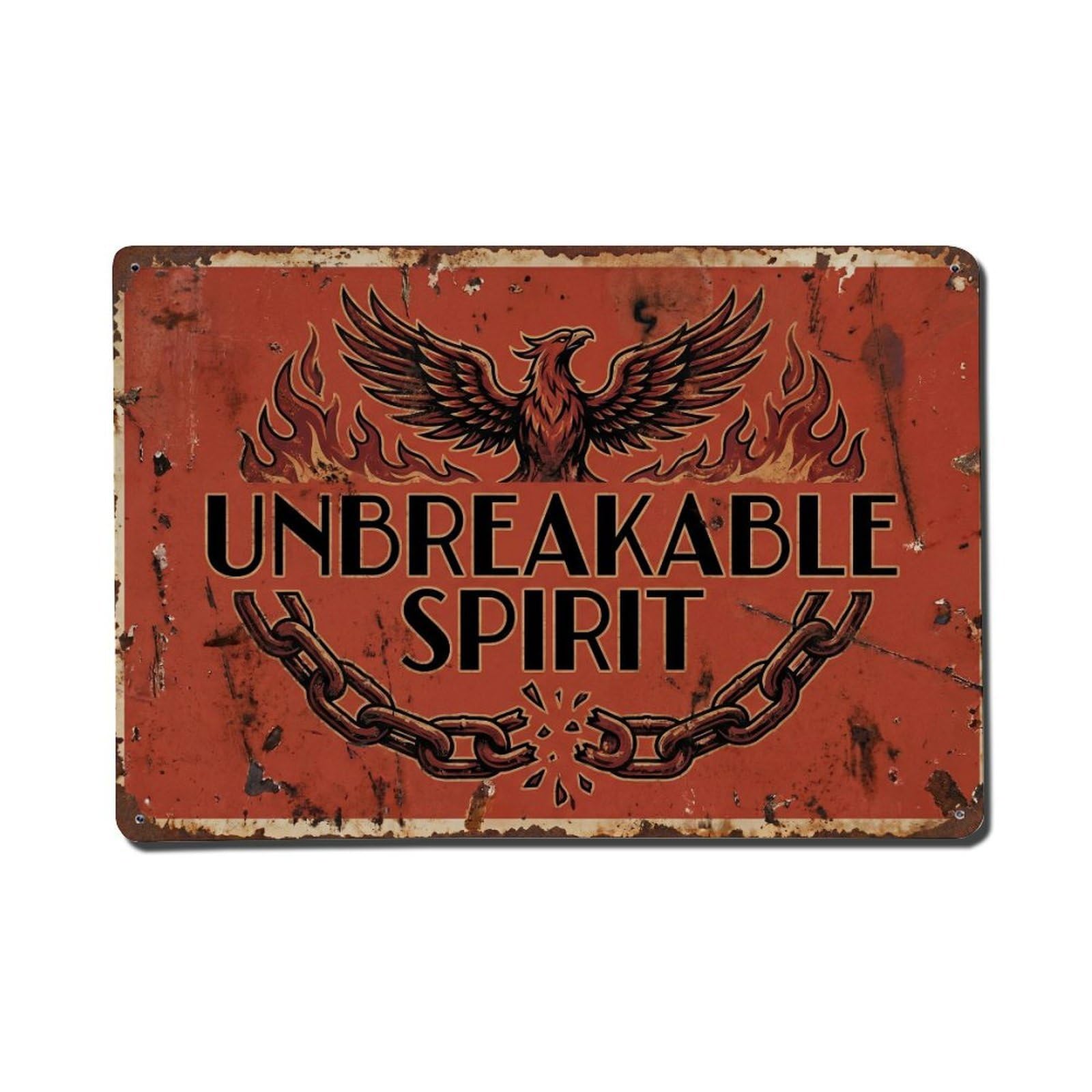 Unbreakable Spirit Warrior Retro Motivational Slogans Vintage Metal Tin Sign Wall Decor for Cafe, Club, Garden Metal Poster 8x12Inch