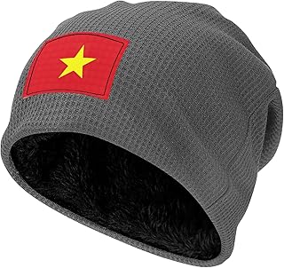 EdWal ベトナム国旗プリント フリース ウォッチキャップ マルチシーズン タクティカル ビーニー ユニ 冬 暖かい アウトドア キャップ クリスマスギフト