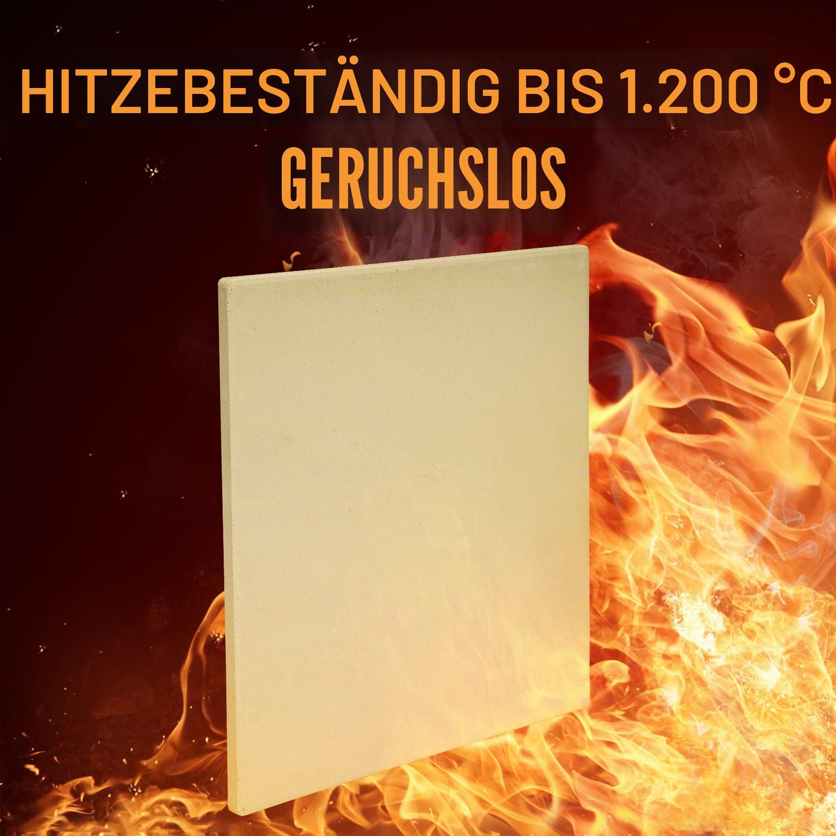 Mimiuo Pizzastein für Backofen und Gasgrill, Backen, Cordierit Quadratischer Pizzastein for Ooni, Grillen und Servieren Für Torten, Gebäck, Brot, Pizza, 33 × 33 cm