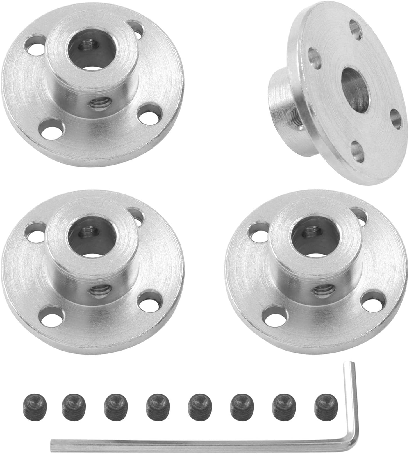 4 Pcs 8mm Rigid Flange Coupling Connector, Guide Coupler Accessory Shaft Support, Shaft Axis Fittings for DIY RC Model Motors