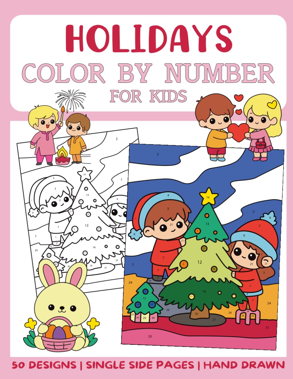 Holidays Color By Numbers Book for Kids: Big and Easy Coloring Book by Numbers for Kids