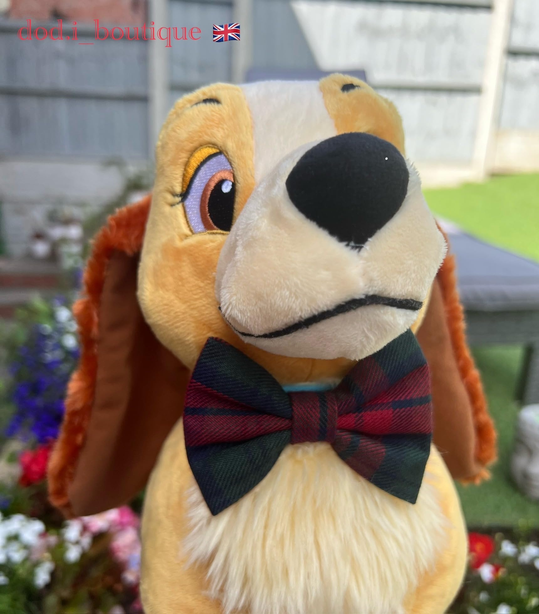 New Dogs Bow Tie Tartan woven Elastic Band attach COLLAR ACCESSORY Handmade UK (Large red green), beige, Large red blue - Image 3