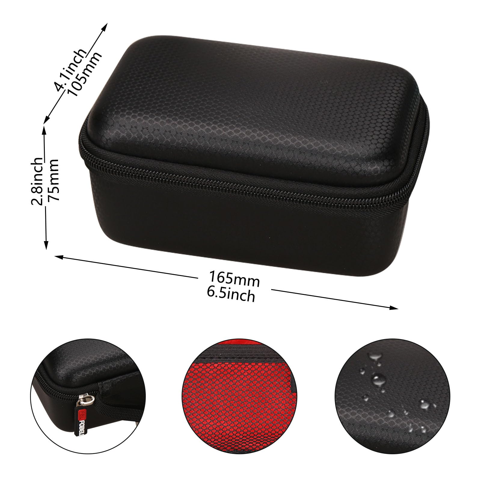 FBLFOBELI Étui de Transport Rigide Compatible avec l'ampli de Guitare Intelligent Positive Grid Spark GO 5 W Ultra Portable (étui Uniquement), Rouge, Voyage
