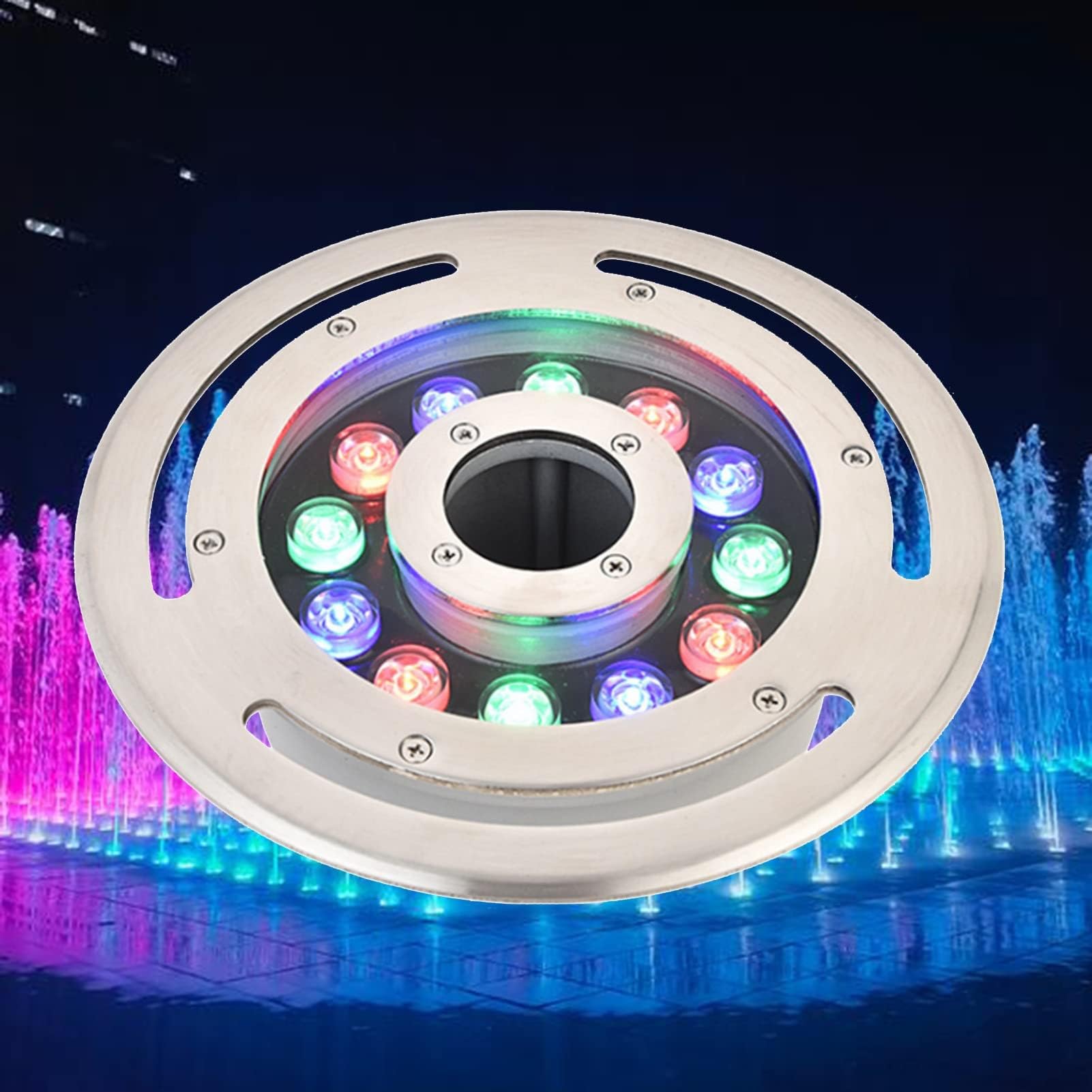 Amazon.co.jp: LEDリング噴水水中ライト - RGB水中LED噴水ライト、IP68防水LEDプール電球プールランプ、ガーデン ...