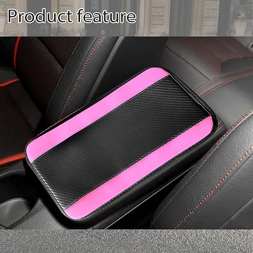 Miniatura 7 de Almohadilla para reposabrazos de consola central de automóvil 126 x 75 pulgadas cubierta de cuero de fibra de carbono sintética alfombrilla