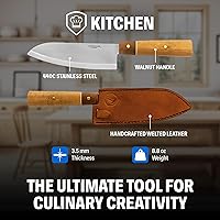 Vista 3 de Condor Cuchillo Santoku de cocina Kondoru Tool & Knife Cuchillo de pelar de acero inoxidable 440C con mango de nogal Cuchillo de cortar