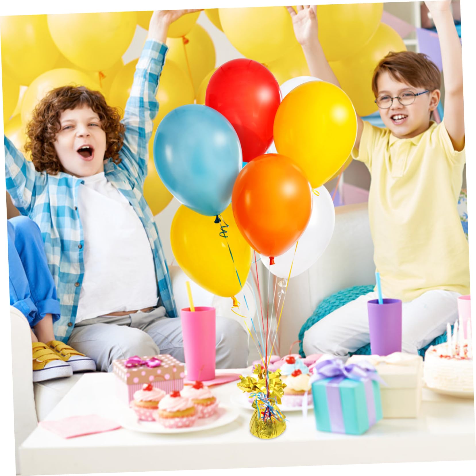 Pesi per Palloncini Oro 5 Pezzi in Foglio di Alluminio