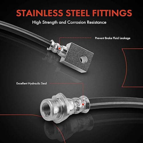 Miniatura 4 de A-Premium Mangueras hidráulicas de freno trasero compatibles con modelos Infiniti seleccionados - Q60 2017-2020, Q50 2014-2016, 2019-2020 Q70,