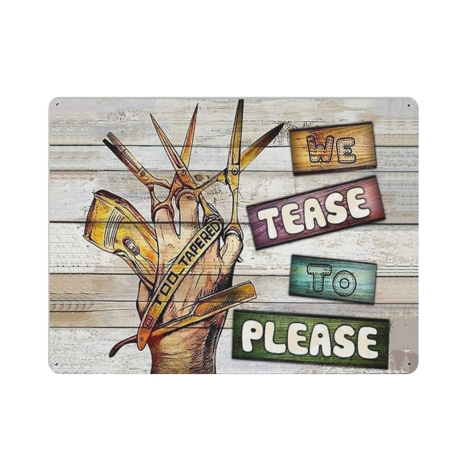 AOOEDM We Tease To Please Vintage Metal Tin Sign for Home Coffee Shop Office Wall Art Metal Poster Garage Decor Man Cave Sign Inspirational Quote Wall Decor
