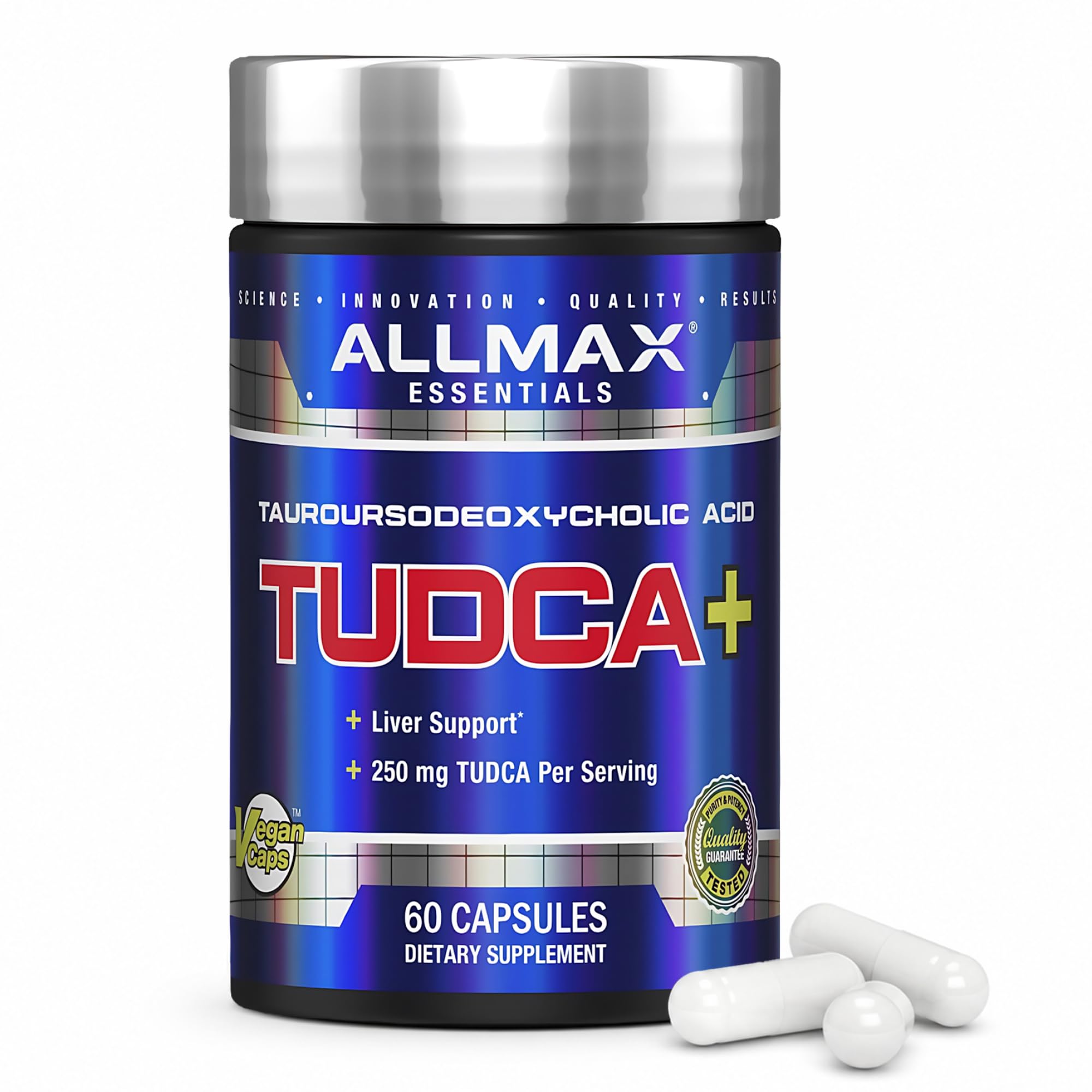 ALLMAX TUDCA Capsules, 250 mg, 60 Count, Vegan, Unflavored