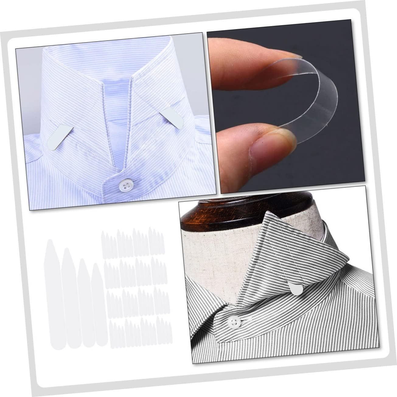 COLLBATH Collar Stays Shirt Sheer Blouses for Women Dressy Shirts Men Shirts Shirt Stays for Men Shirt Collar