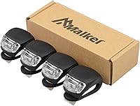 Vista 7 de Malker Juego de luces LED de silicona delanteras y traseras para bicicleta, faros delanteros y traseros, impermeables y de seguridad para carretera
