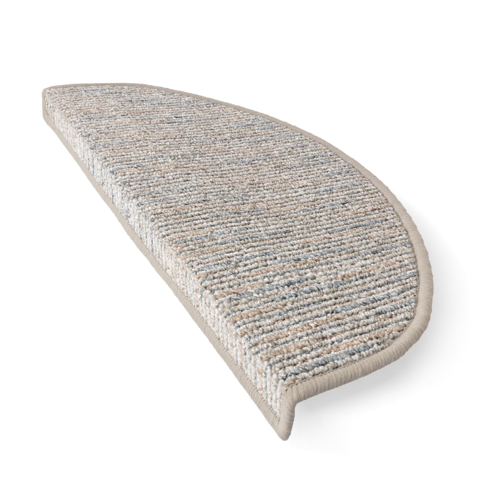 KARAT Geneva Tapis D'escalier, 65 X 23,5 Cm, Semi-circulaire, Gris Argenté, Autocollant, Avec Angle En Plastique, Protection D'escalier