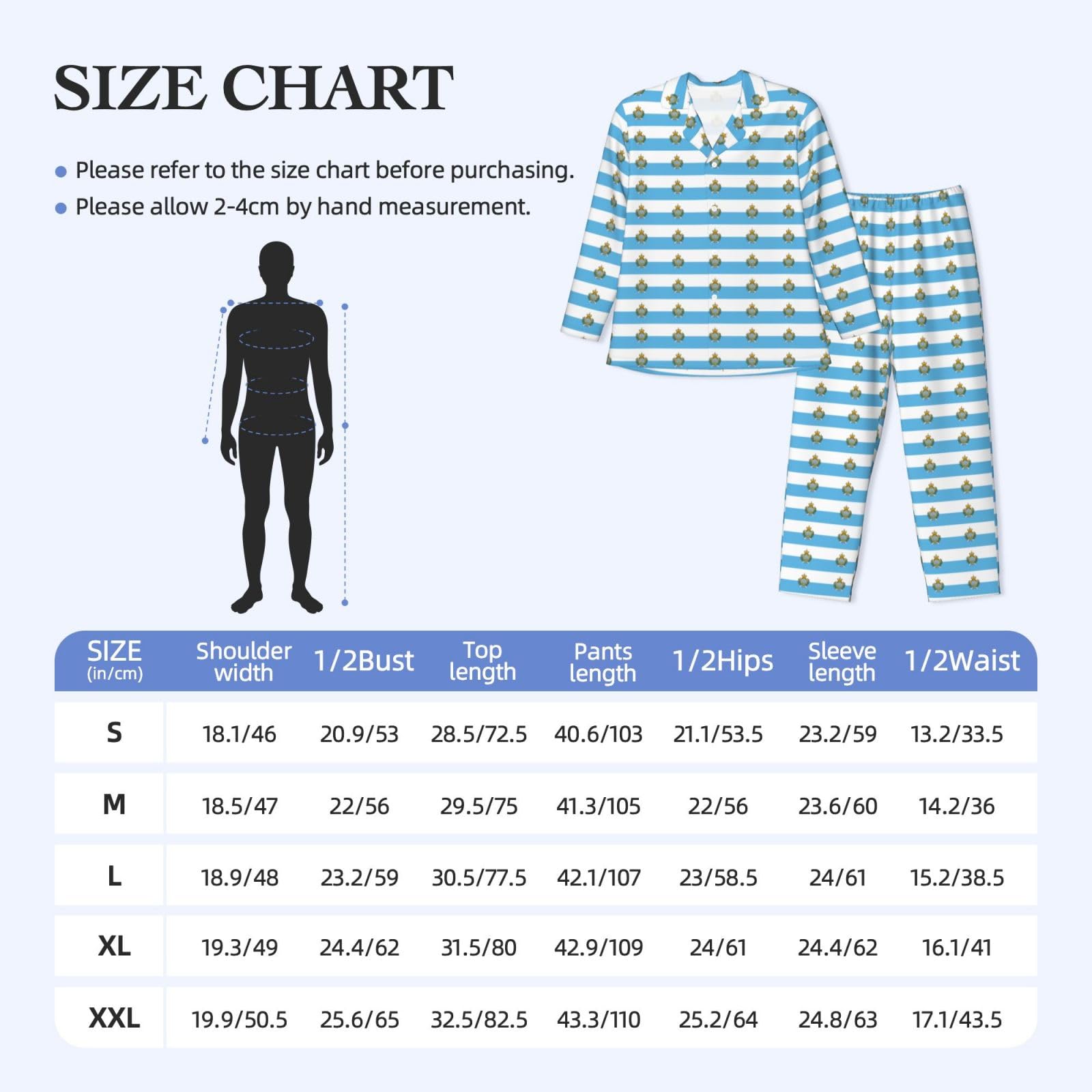 Bandiera di San Marino Stampa Uomo Manica Lunga Pigiama Set Due Pezzi Vestito Traspirante Accogliente Weekend Loungewear