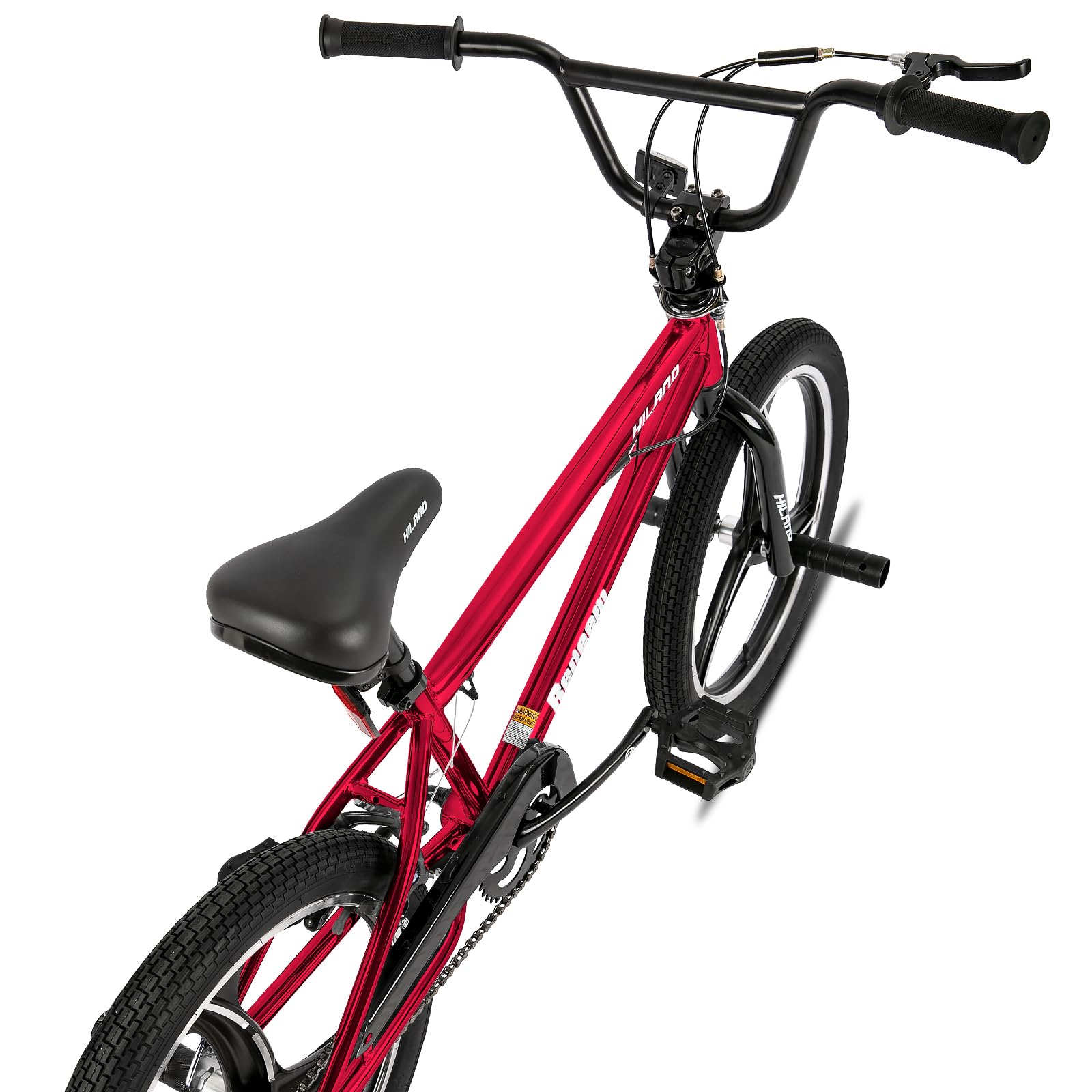HILAND Bicicletta BMX da 20 pollici a 3 raggi，rotore da 360 gradi per Stile Libero，bicicletta BMX a 4 perni per Allenamento e acrobazie，Rosso