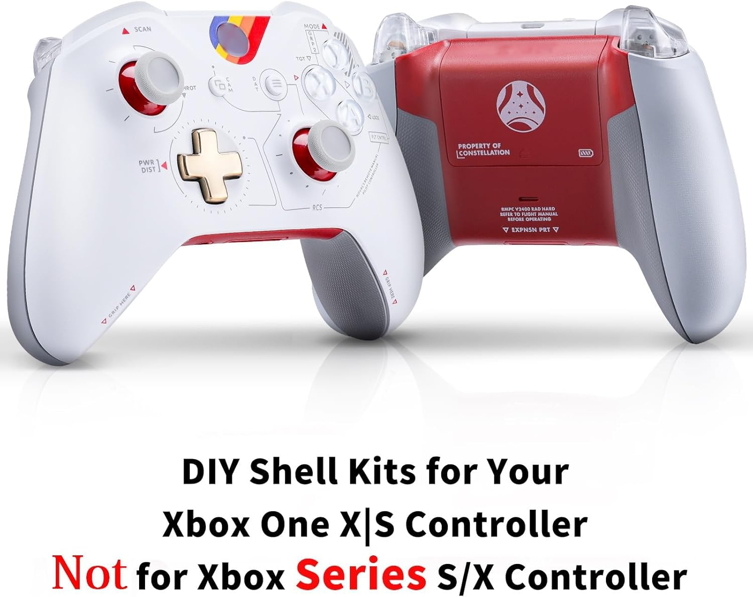 VANPARK Housing Shell Set Replacement, Front Case Cover Backplate Only Compatible with Xbox One S/X Controller(Model 1708)(Controller is NOT Included)
