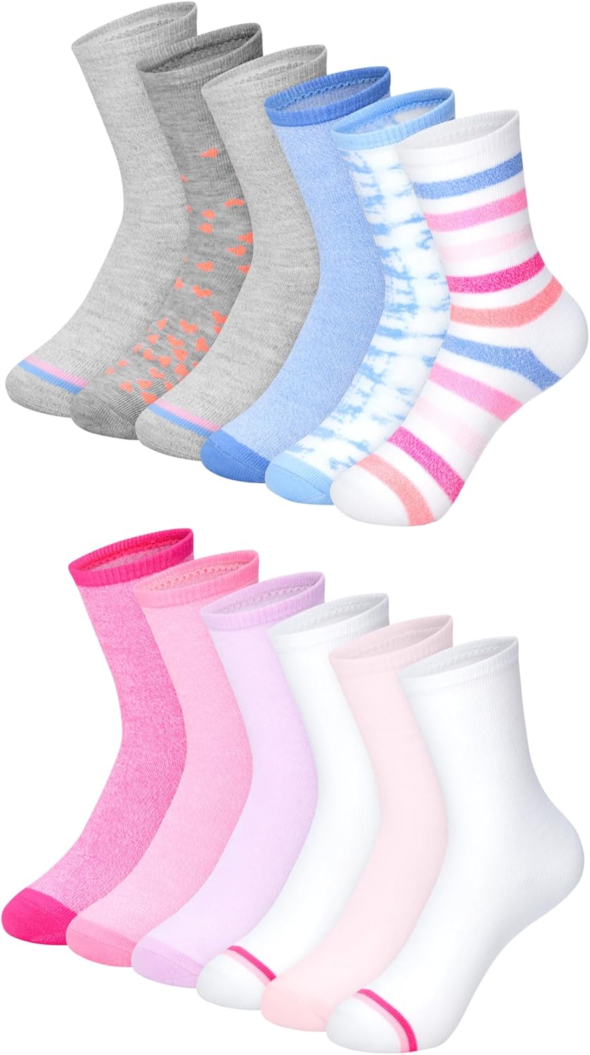 Hanes Girls Socks, Fashion Patterned Soft Socks, No Show, Ankle, and Crew, 12-pair Packs - Amazon product rated Grade B
