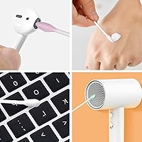 Vista 9 de Hisopos de algodón negro con punta de precisión, 400 unidades, brotes de algodón orgánico puntiagudo, doble cara, firmemente envueltos, punta