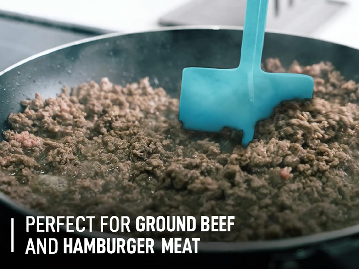 Zulay Kitchen Meat Chopper For Ground Beef And Ground Beef Smasher - Durable Hamburger Chopper, Non-Scratch Meat Masher - Versatile Ground Meat Chopper And Meat Masher Ground Beef (Turquoise)