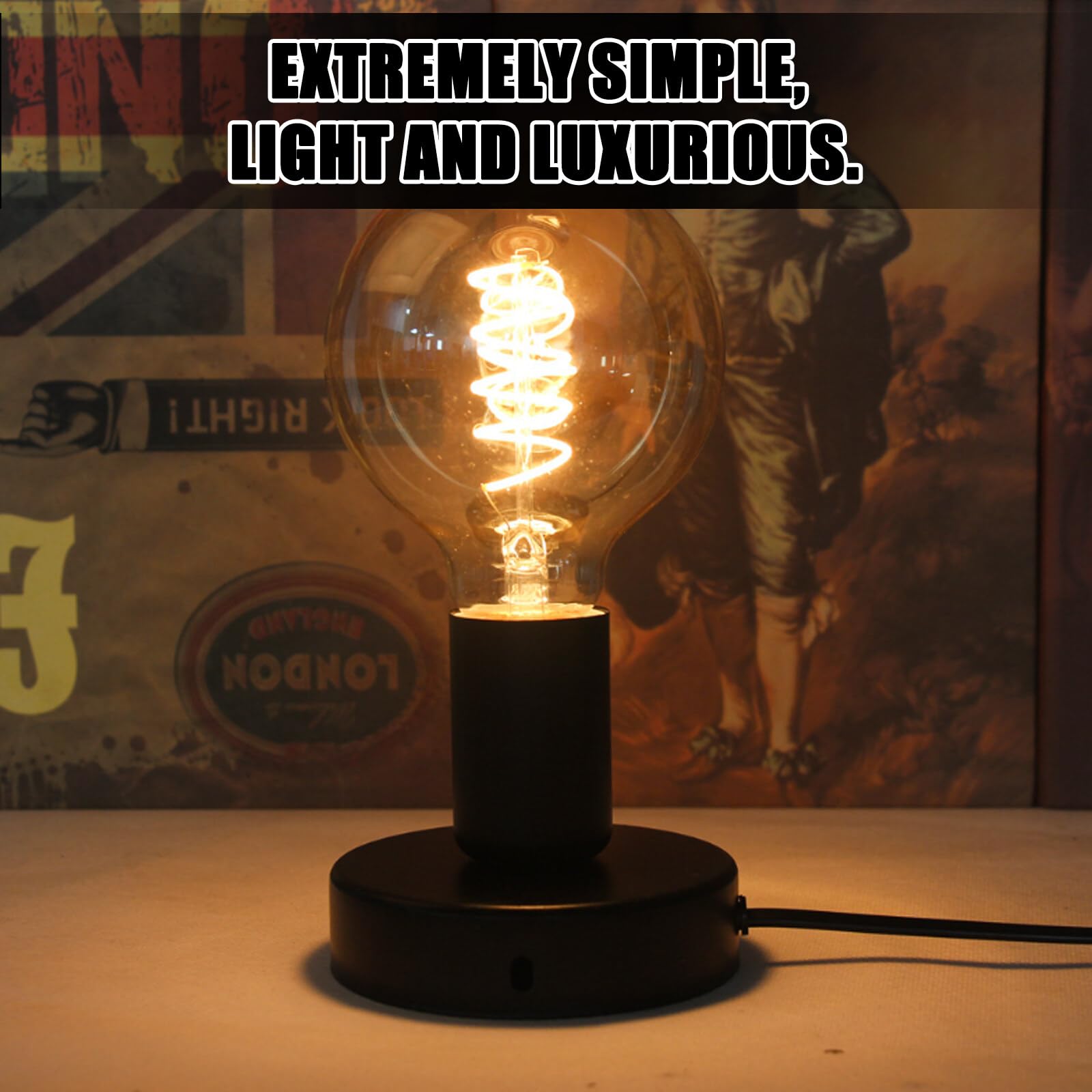 Eglo Led lampada da tavolo Ceppino, lampada da scrivania minimalista, lampada da tavolo in metallo, lampada da ufficio in nero, lampada con interruttore, presa GU10