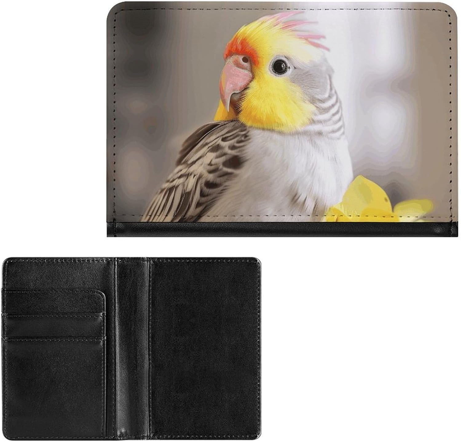 Cute Passport Holder for Travel,Personalized Multi-Functional Passport Cover with Card Slots,Slim Cute Cockatiel Printed Passport Wallet for Women Men