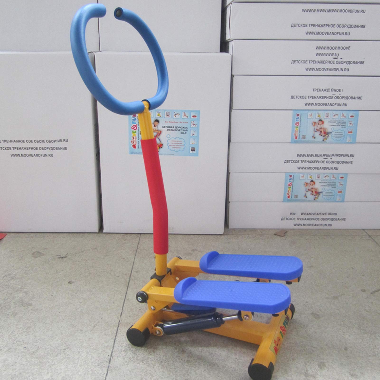 Stepper aerobico per bambini, mini stepper up-down, resistenza regolabile con corrimano, carico massimo 80 kg, per ragazzi e ragazze dai 3 ai 12 anni