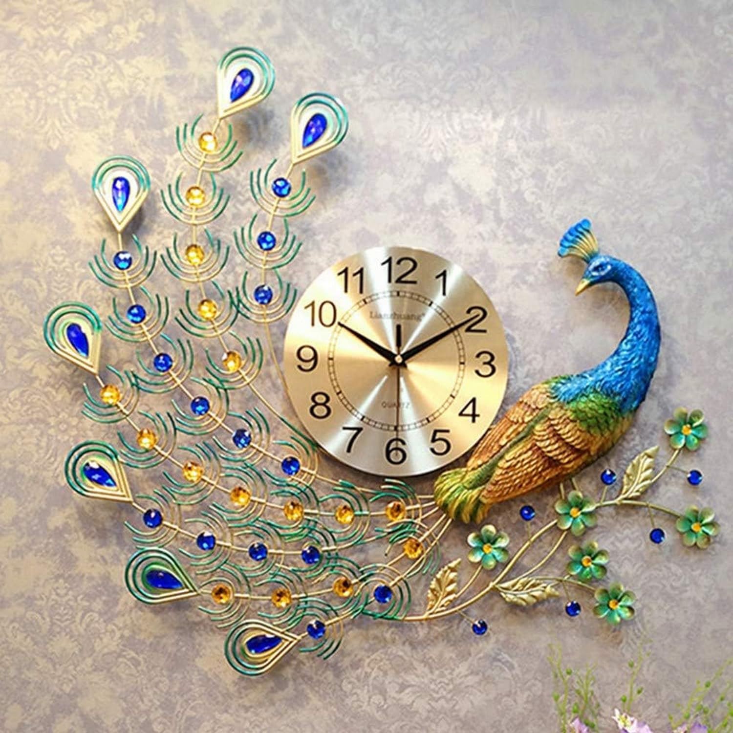 Horloge murale d'art moderne en métal pour salon contemporain