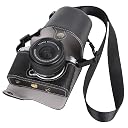 VOVMOEYA Protective Camera Case for Fujifilm XM5 Mirrorless Camera,Fuji X-M5 Camera Case Fuji XM5 Half Case With Front Cover With Shoulder Strap Full Protection Snap Button-BLACK gallery image