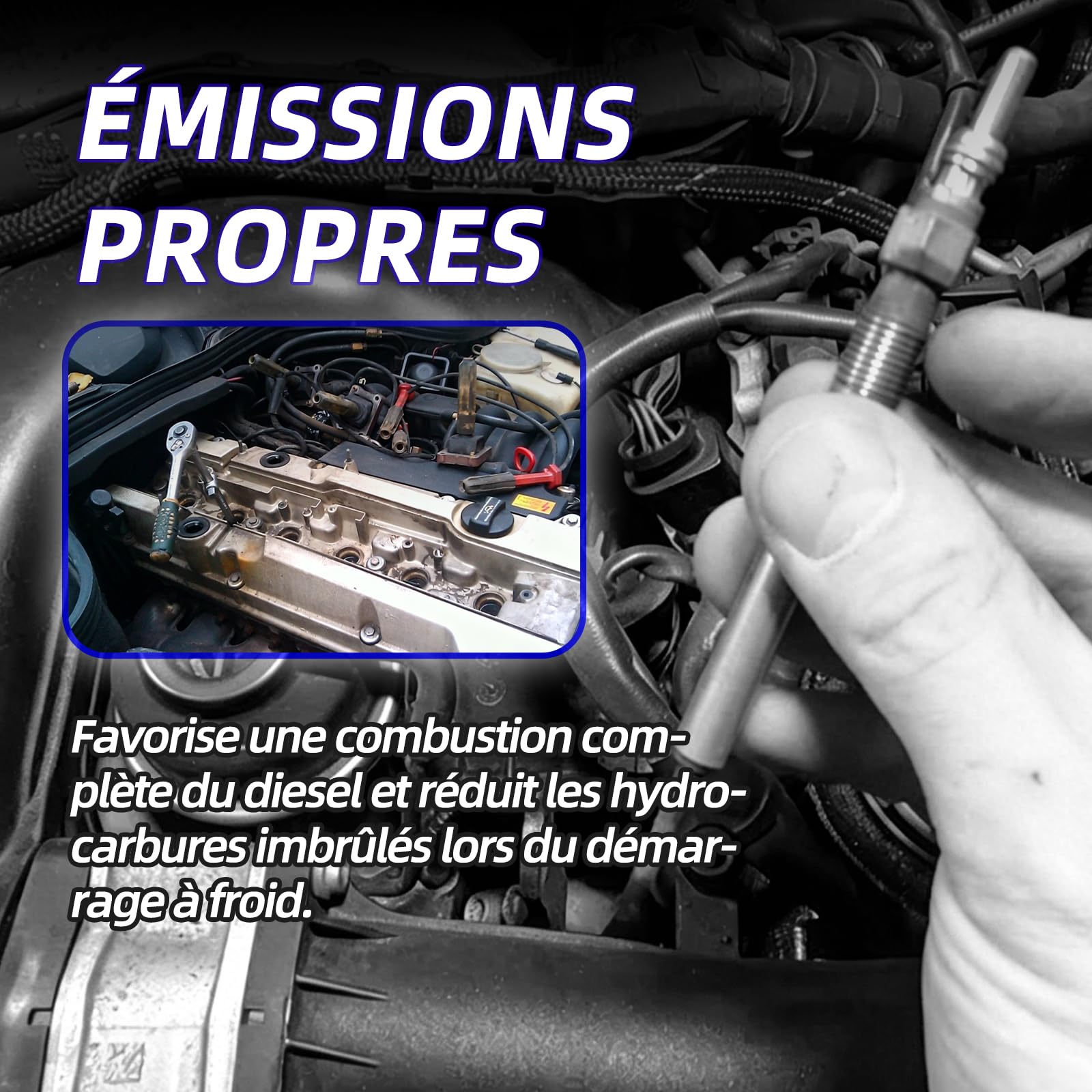 Lot de 6 bougies de préchauffage compatibles avec W203 W204 CLK CLS W211 W461 W164 W251 W221 W639 Bougies de préchauffage diesel de qualité supérieure (Benz 6)