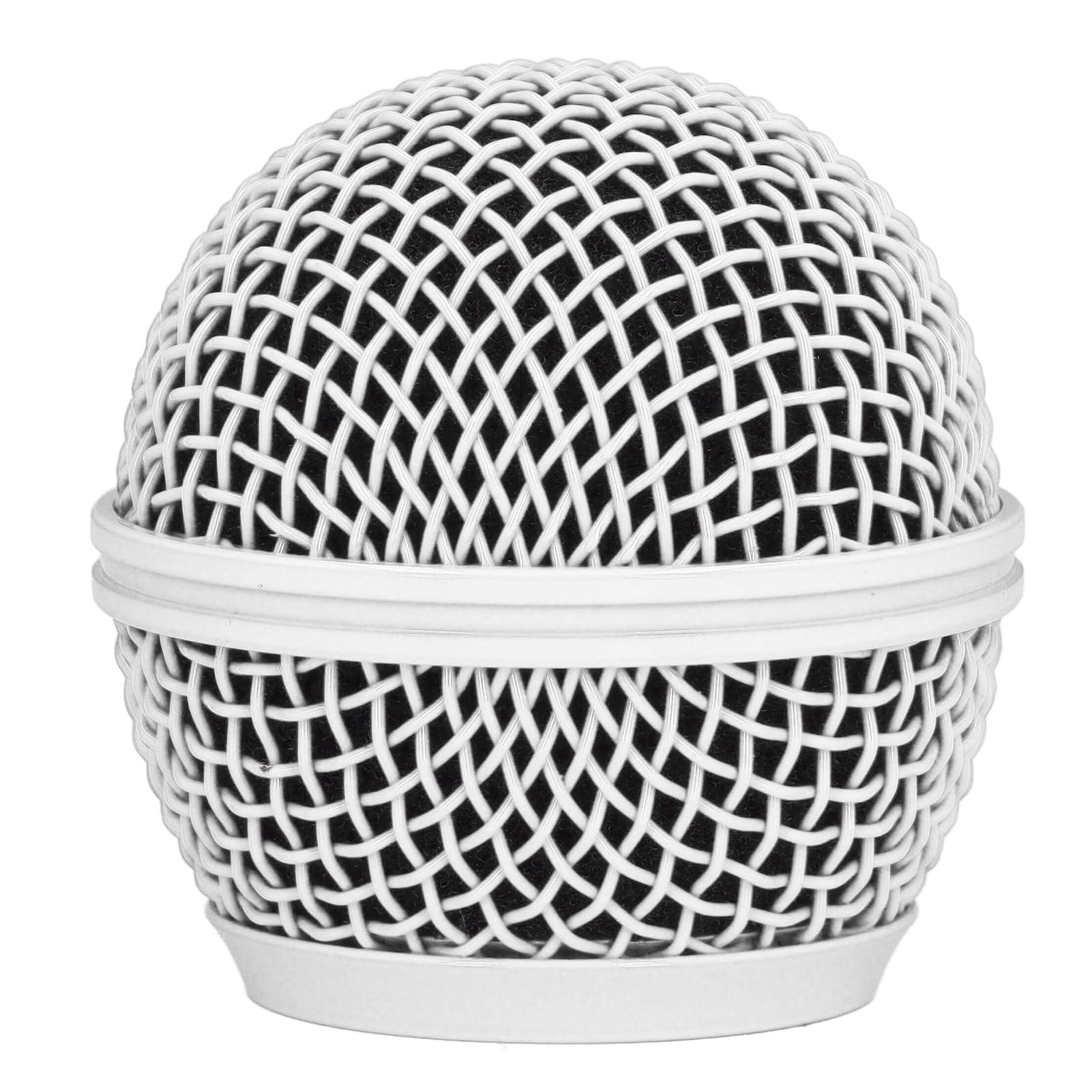 Zopsc Microphone Grill Head, Grille Mic Replacement Ball Head for SM58S SM58LC BETA58 BETA58A SA M30 SV100 UT2 PGX24 SLX4, Mesh Microphone Ball Head Replacement (White)