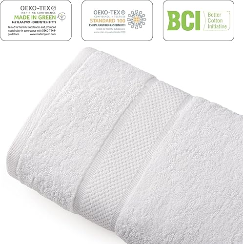 Miniatura 9 de Infinitee Xclusives Paquete de 6 toallas de mano blancas de primera calidad, 16 x 28 pulgadas, calidad de hotel y spa, juego de 4 toallas de baño