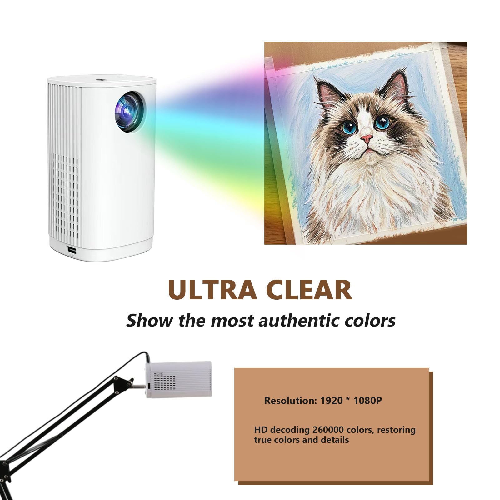 Buhelyc Lampe de Projection d'art Portable Projecteur de Dessin Outil Assistant de Dessin pour Le TraçAge de Peinture