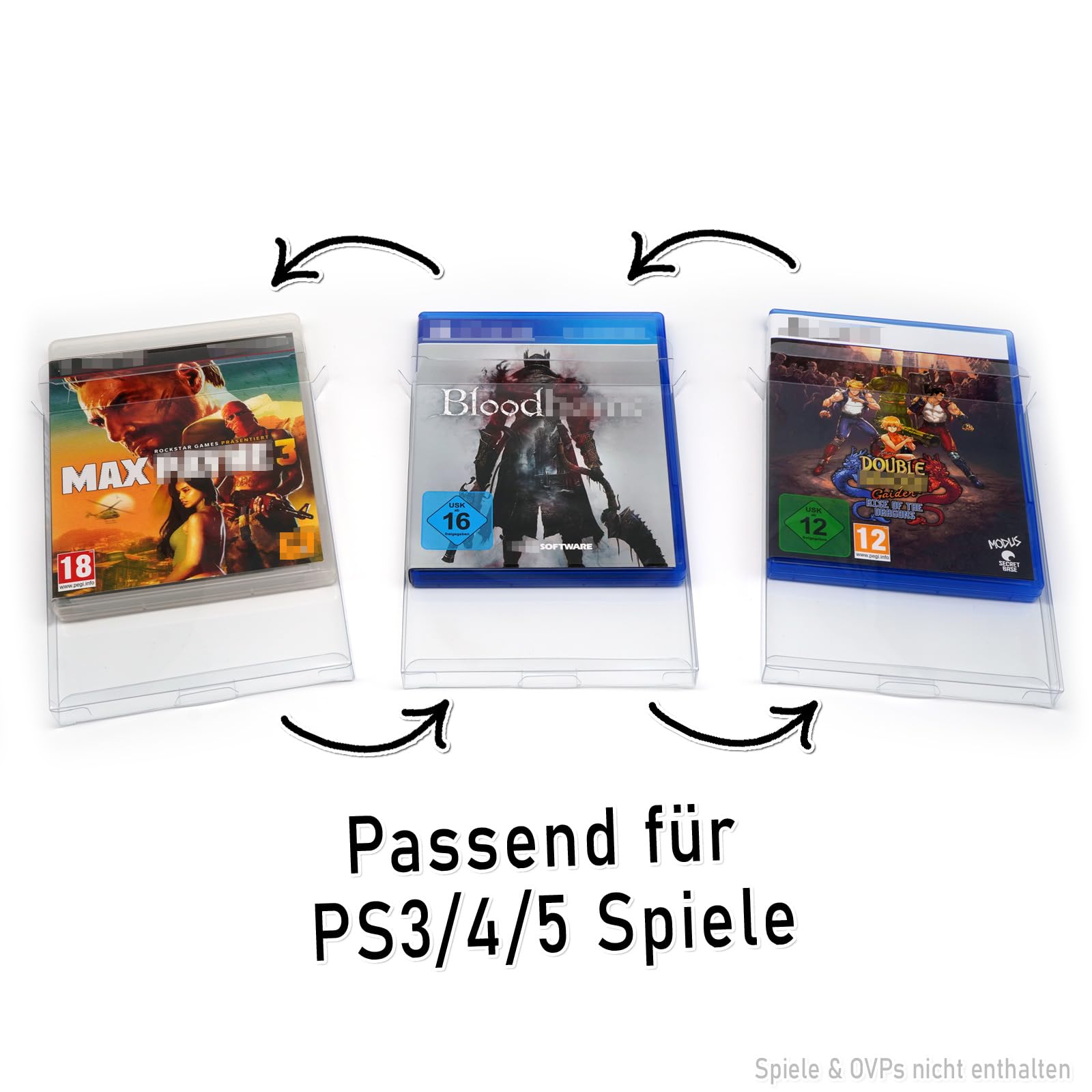 RetroRetter 100x Schutzhüllen V2 für PlayStation 5 (PS5) Spiele OVP 0,35 mm - Game Protector Cases