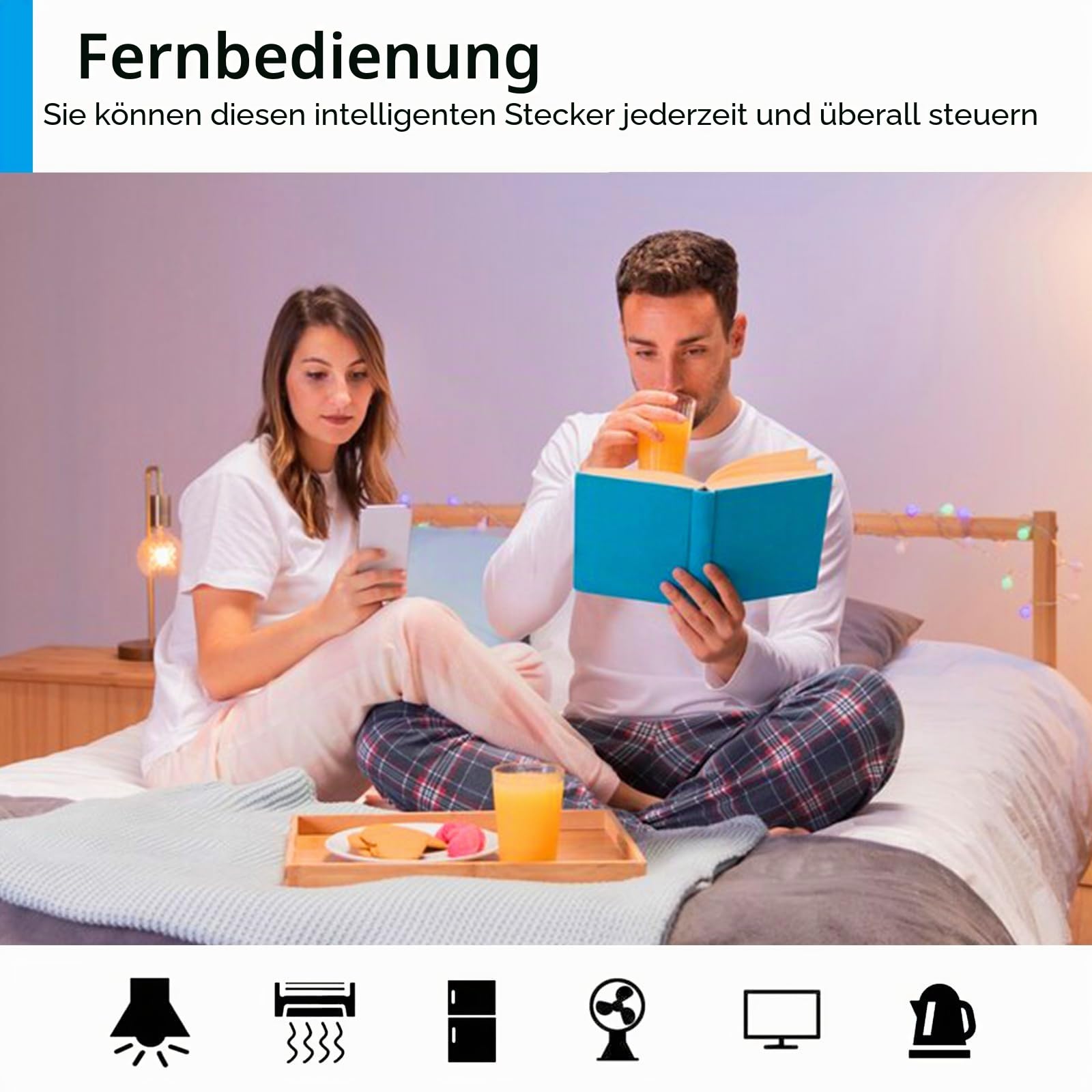 Alexa Steckdose WLAN mit Strommessung 16A ANTELA Smart Steckdose kompatibel mit Google Home, Stromverbrauch Messen, Smart Life APP, 2,4GHz, 4 PCs