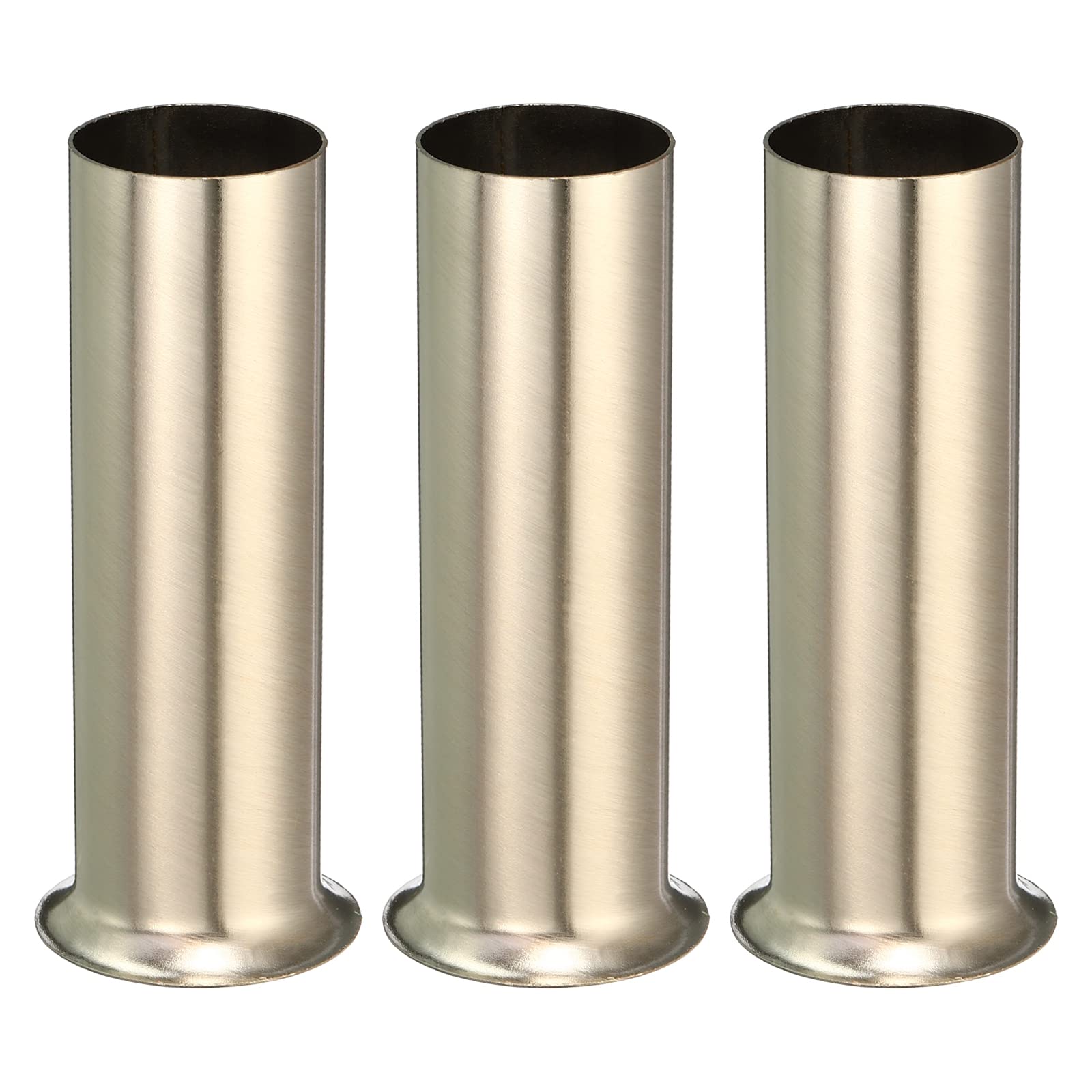 MECCANIXITY Candle Socket Covers, 3.9 Inch Tall Metal Chandelier Sleeves Candelabra Base Sockets Fit to Most Chandeliers, Nickel Color 3 Pcs