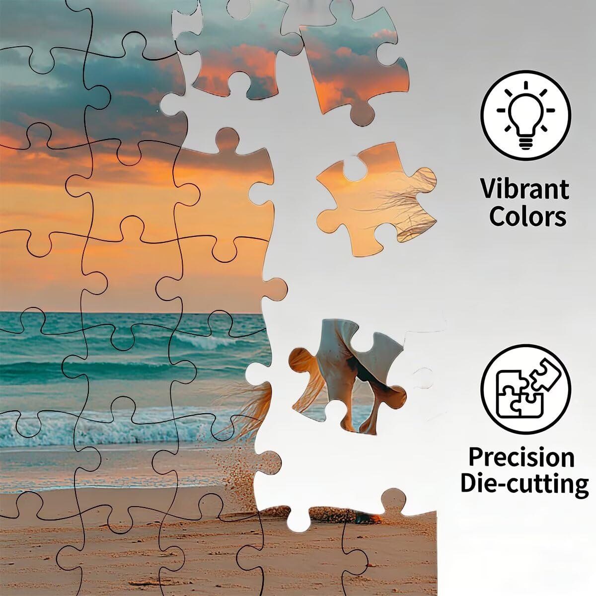 Puzzle 4000 elementów dla dorosłych, puzzle 4000 sztuk plaża, koń puzzle dla dorosłych z wykwintnym pudełkiem do pakowania, gry edukacyjne, duże drewniane puzzle na prezent dla kobiety obraz dekoracja
