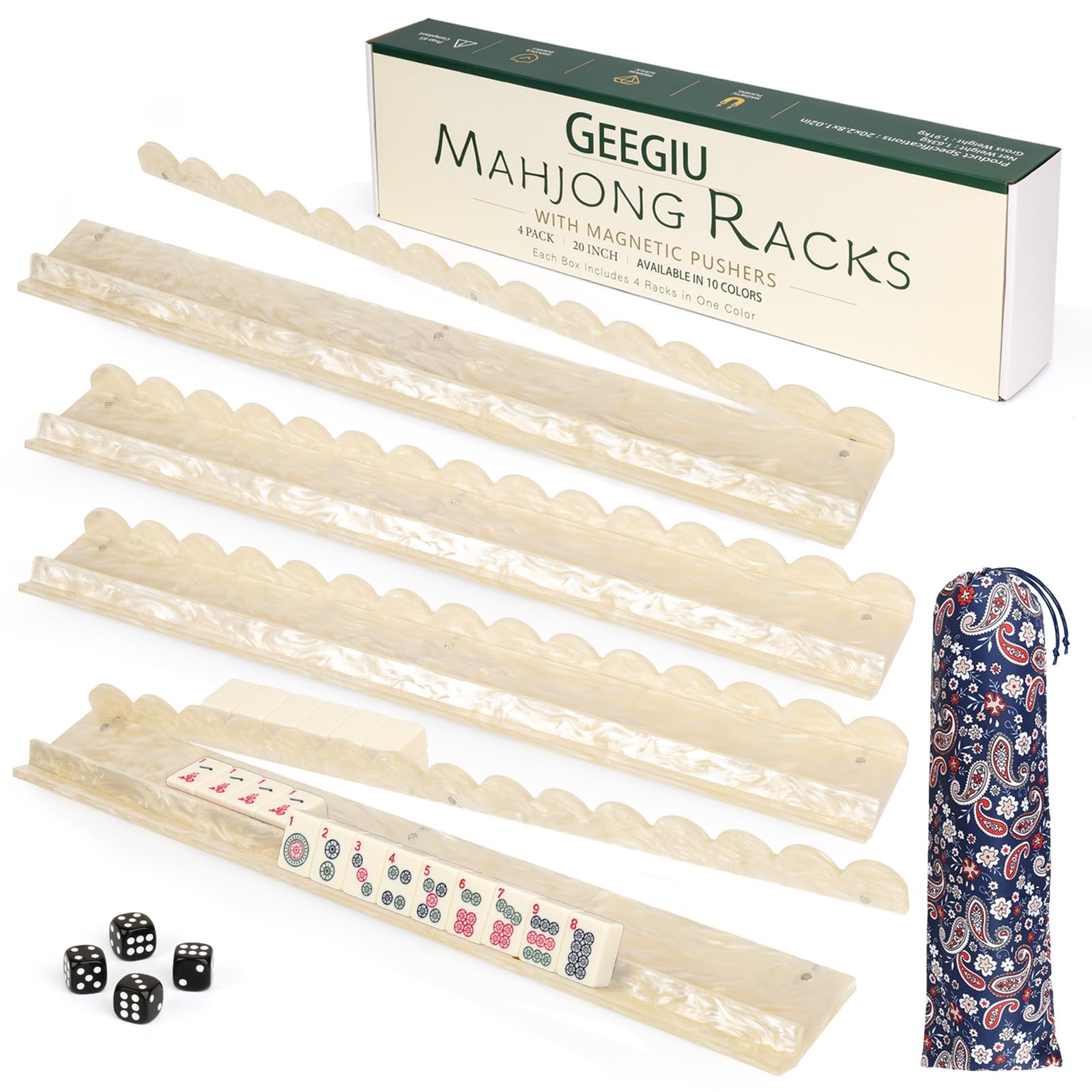 Photo 1 of GEEGIU Pearl Shell Mahjong Racks Set of 4