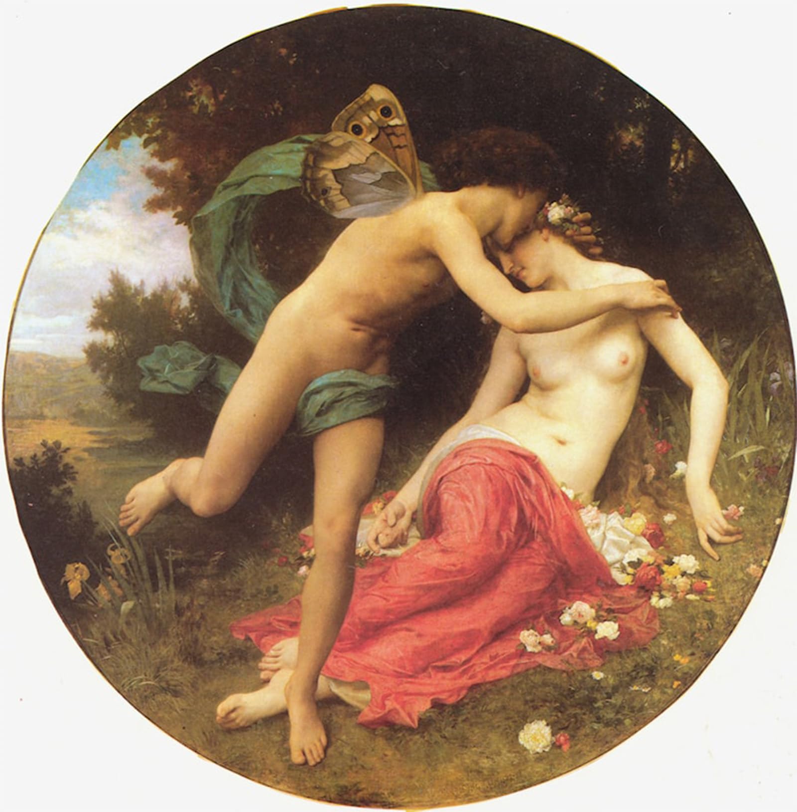 POSTERIIk Famous Modern Artwork Art Mural Flore et Zephyre William Adolphe Bouguereau Oil Paintings Pictures for Home Decor 60x90cm