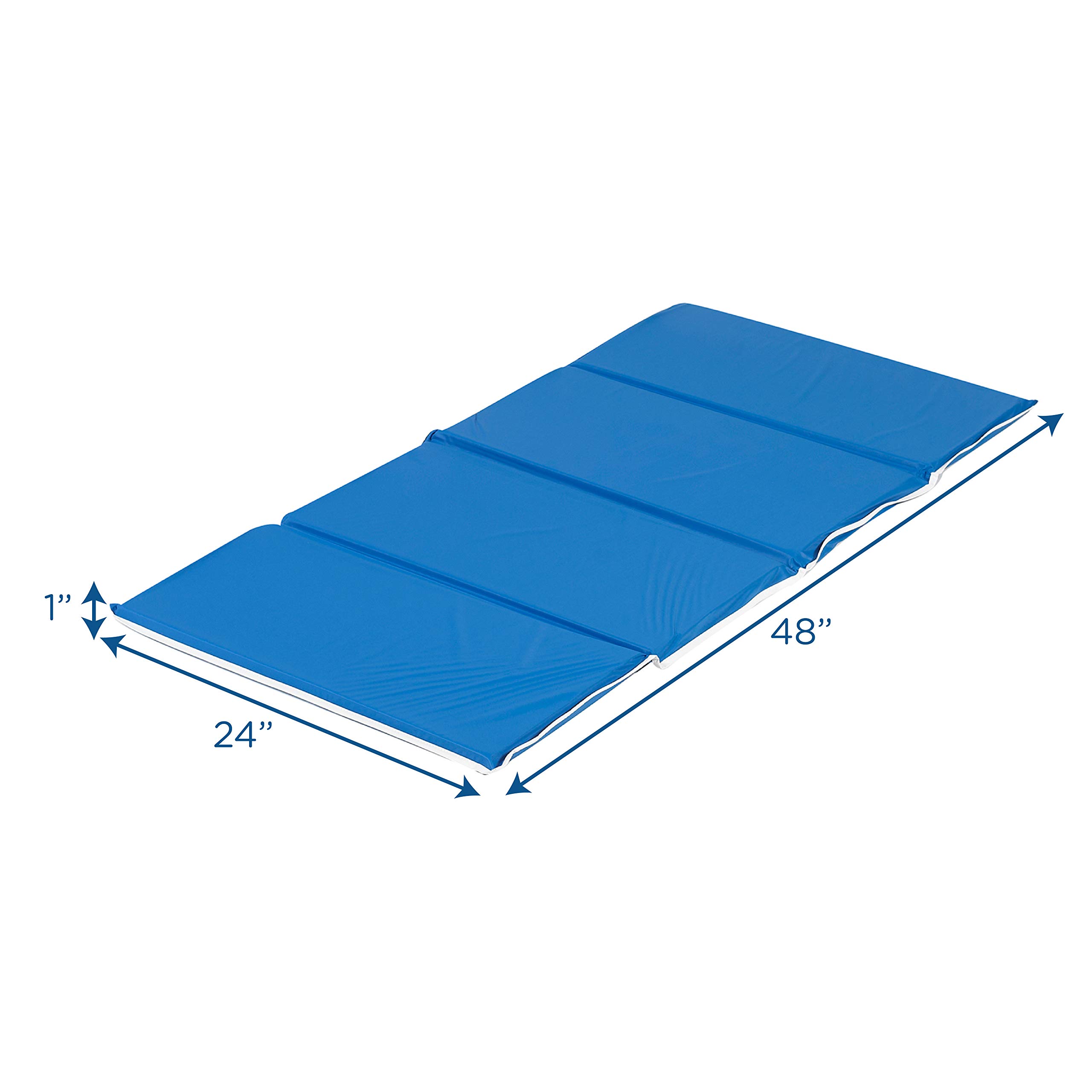 Children's Factory 1" Tough Duty Folding Blue Rest Mat, Classroom Nap Mats for Preschools & Daycares, Foam Napping Floor Mat for Kids & Toddlers (CF400-002)